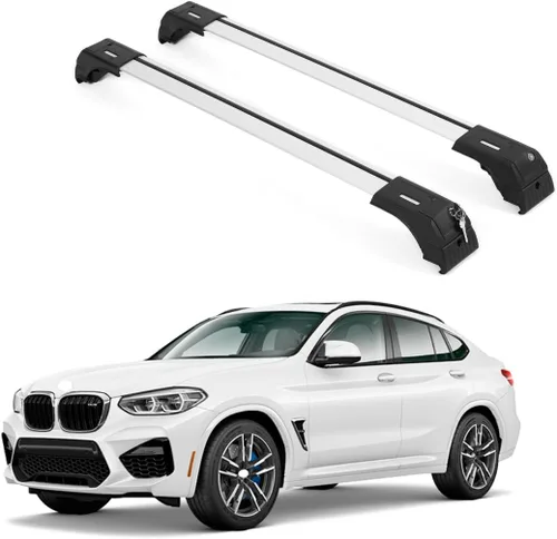 Miniatura 17 de ERKUL Barras transversales de techo de 220 libras para BMW X3 G01 2018-2024 Barras transversales de aluminio con bloqueo antirrobo para techo