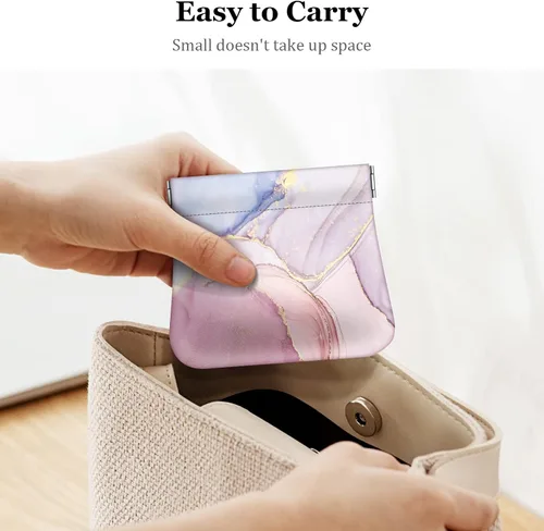 Miniatura 5 de Fintie - Monedero de piel sintética para monedas para mujeres y niñas, Rosa de mármol, Moda