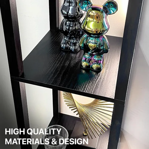 Miniatura 6 de FENLO Fancy Plus Estante de piso de 64 pulgadas para exhibición de curiosidades, con lámparas de luz LED regulables, esquinero resistente y con Negro