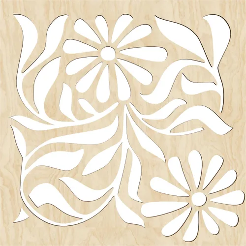 Miniatura 2 de 15 3/8 pulgadas de ancho x 15 3/8 pulgadas de alto x 1/4 pulgadas de alto, tamaño mediano Barryton, paneles de pared de madera de calado, abedul