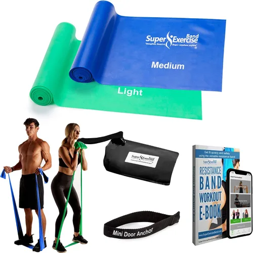 Miniatura 17 de Resistance Bands for Working Out 7Ft Long Resistance Bands Super Exercise Bands with Carry Pouch and Door Anchor I Latex Free Workout Bands Verde