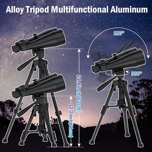 Miniatura 8 de Prismáticos de astronomía de 20 x 80 para adultos, binoculares de observación de estrellas de alta potencia con prisma Bak4, visión de poca luz
