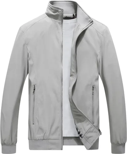 Miniatura 7 de Lamgool Chaquetas ligeras para hombre, cortavientos, casuales, para primavera, otoño, abrigo activo para exteriores
