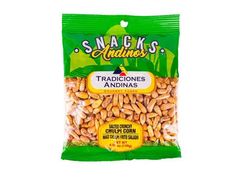Tradiciones Andinas Chulpe Salado Crujiente de Maíz 4.59 oz - Snack Chulpi Frito y Salado, Salado Frito, Productos Peruanos Listo para Comer, Bolsas