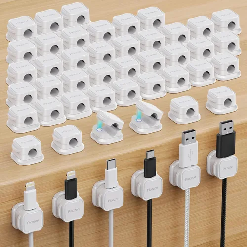 Miniatura 8 de Picozon Paquete de 6 Clips Magnéticos para Cables Organizador Soporte de Cables, Picozon Organizador Adhesivo de Gestión de Cables, Soporte