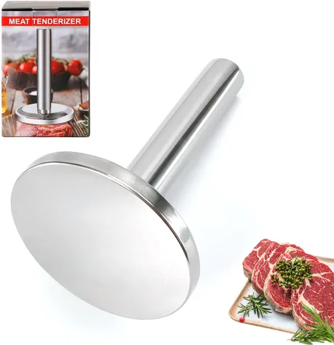 KAYCROWN Martillo ablandador de carne, aplanador de carne, mazo de carne de cocina de acero inoxidable para aplanar carne de carne de aves de