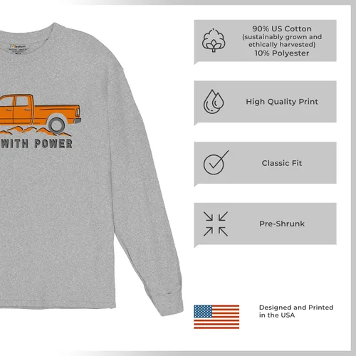 Miniatura 215 de Tee Hunt Camisetas gráficas y camisetas sin mangas para hombre Roll with Power Pickup Truck