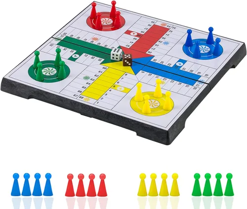 Miniatura 10 de Ludo - Juego de mesa de juego de 9.8 pulgadas, plegable magnético, juego de estrategia clásico de viaje para niños y adultos (ángulo derecho)