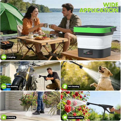 Miniatura 8 de Lavadora a presión inalámbrica, lavadoras a presión portátiles con tanque de 3.5 galones, 7 lavadoras a presión portátiles de mano compatibles