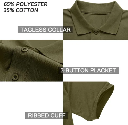 Miniatura 4 de Polo de manga corta para hombre, absorbe la humedad, secado rápido, con bolsillo