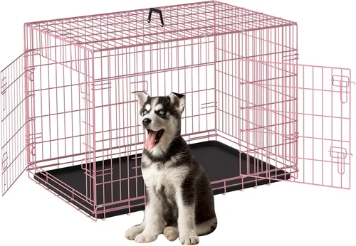 Miniatura 14 de Jaula negra para perros de 42 pulgadas, grande, XXL, plegable para perros grandes, jaulas de alambre de metal, jaula de segregación de animales