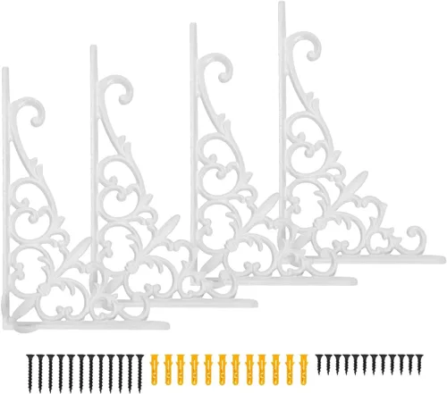 Miniatura 11 de Z Metnal Soportes decorativos para estantes, 6 x 9 pulgadas, soporte de buzón de metal de hierro forjado fundido, decoración de pared, soporte