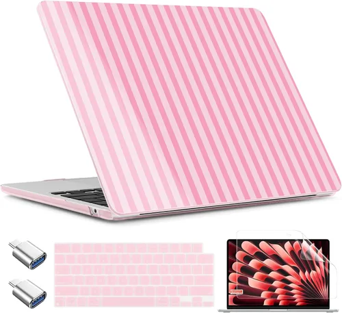 Miniatura 15 de TWOLSKOO Funda para MacBook Air de 15 pulgadas 2025 2024 2023 versión M4 A3241 M3 A3114 M2 A2941, carcasa rígida de plástico y protector