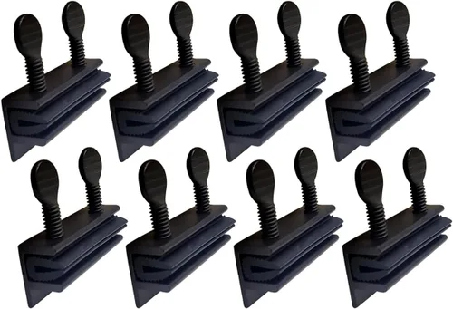Miniatura 25 de QCAA Cerradura de Seguridad para Ventana Corredera Única Pequeña, Aluminio, Revestimiento Negro, Paquete de 4, Fabricado en Taiwán