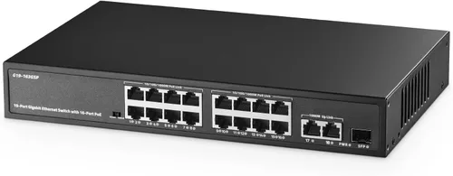 Miniatura 11 de Conmutador POE Gigabit de 10 puertos, 8 POE+ 1000Mbps, 2 Gigabit Uplink, IEEE802.3af/at, fuente de alimentación interna de 120 W, interruptor