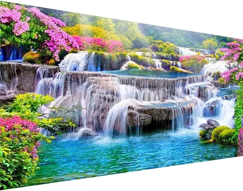 Miniatura 11 de Kits de pintura de diamante 5D DIY para adultos con bordado de delfín, perforación completa redonda de gran tamaño (31.5x11.8 pulgadas) Arte