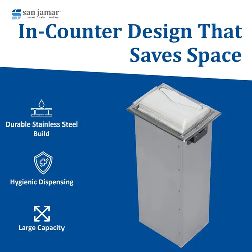 Miniatura 5 de San Jamar Dispensador de servilletas – Dispensador de servilletas de restaurante de acero inoxidable, unidad de mostrador, capacidad para 750