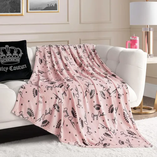 Miniatura 19 de Juicy Couture Berry Happy - Manta de felpa de 50 x 70 pulgadas, color rosa, mantas decorativas para sofás, mantas para sillas y camas