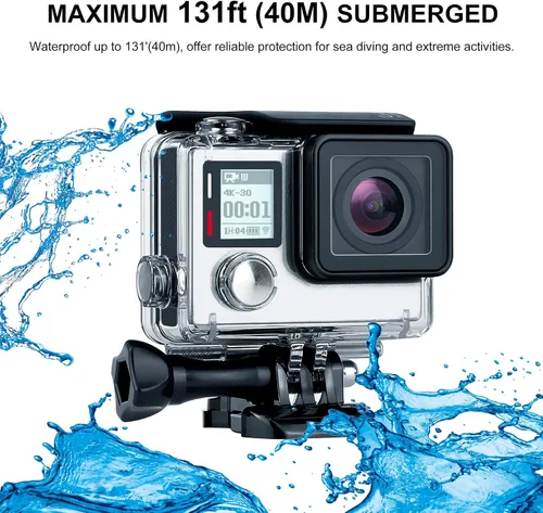 Miniatura 2 de Funda impermeable para GoPro Hero 4 3 3+, 131 pies, protección subacuática, accesorios ideales para buceo, esnórquel, surf, buceo, carcasa de buceo
