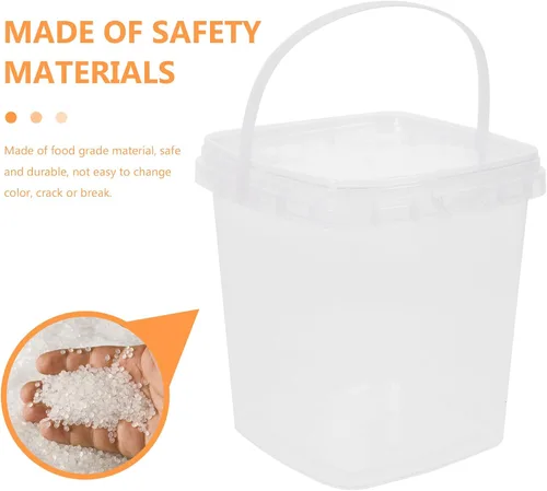 Miniatura 4 de Mipcase Cubos cuadrados transparentes de 4.72 pulgadas de grado alimenticio con tapa y asa, paquete de 6 – Mini recipientes reutilizables