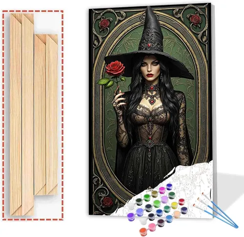 Miniatura 14 de Pintura de Halloween por números para adultos sobre lienzo, terror, pinturas al óleo acrílicas, kits de pintura al óleo, regalos para niños, Pintura