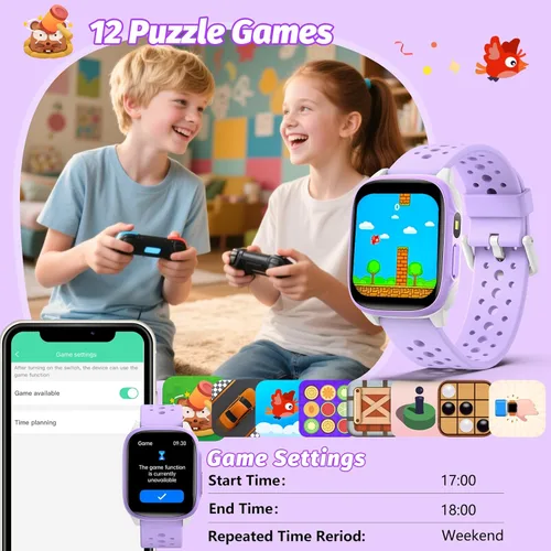Miniatura 6 de Reloj para Niños con 140 Modos Deportivos, Rastreador de Fitness para Niños de 1.5", Reloj Inteligente para Niñas, No Requiere APPTeléfono, Monitor