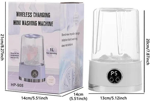 Miniatura 3 de Lavadora de ropa interior, mini lavadora mejorada 2026, portátil, recargable, inalámbrica, mini lavadora, taza de lavandería para brasier, ropa Verde