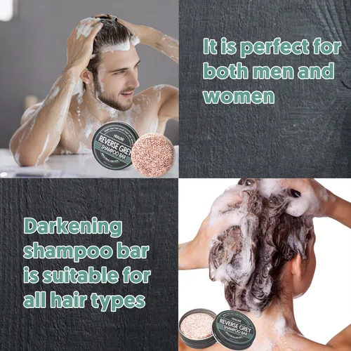 Miniatura 4 de Barra de champú para cabello gris reverso, cobertura de cabello gris, barra de champú comprimido para oscurecer el cabello, cobertura de cabello