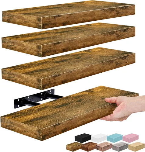 Miniatura 10 de Sorbus Estantes flotantes para pared, estante flotante de 16 pulgadas para cocina, dormitorio, sala de estar, baño, hogar y decoración de pared
