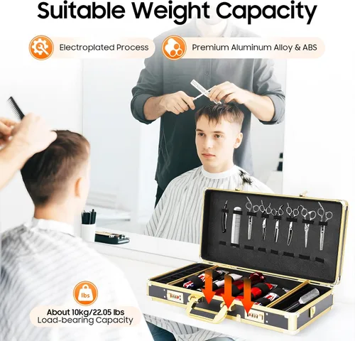 Miniatura 3 de Herramienta de peluquería Estuche de viaje para peluquería Clipper Trimmer Holder Caja organizadora Caja de herramientas con cerradura, kit de corte