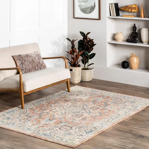 Miniatura 9 de Nuloom Aadhya - Alfombra geométrica de 2 x 8 pies para sala de estar, dormitorio, comedor, entrada, pasillo, color marrón claro