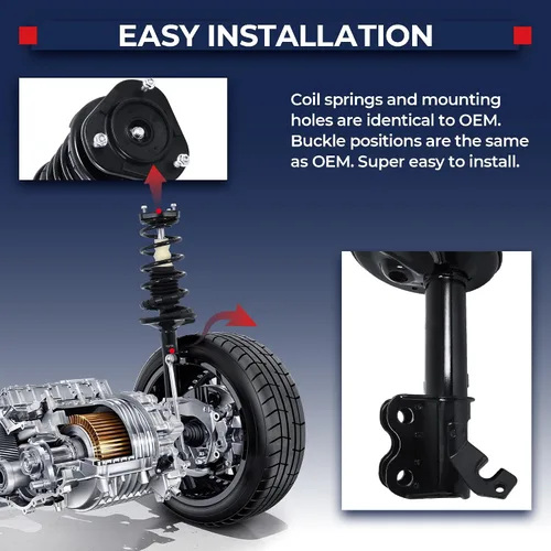 Miniatura 5 de MOSTPLUS Par de Conjunto de Puntal Delantero Completo 171362 Compatible con Ford F-150 2004-2008 / Compatible con Lincoln Mark LT RWD 2006-2008