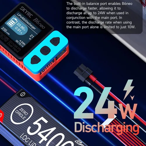 Miniatura 6 de GoolRC Cargador inteligente B6neo Cargador de batería Lipo, DC 200W PD 80W Cargador de equilibrio de batería descargador para 1-6s Negro