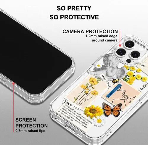 Miniatura 4 de MOSNOVO - Funda compatible solo con iPhone 13 Pro Max de 6.7 pulgadas, diseño de collage vintage, para niñas, mujeres y hombres, hecha
