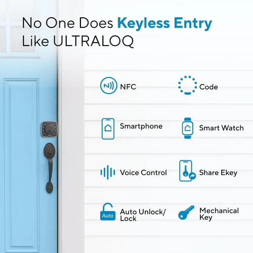 Miniatura 8 de ULTRALOQ Cerradura Inteligente de Puerta NFC Upgrade Bolt 2025, Cerrojo WiFi Integrado 6-en-1 Teclado de Entrada sin Llave y Sensor de Puerta