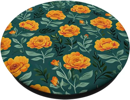 Miniatura 2 de Marigold Cute Flower Pattern PopSockets Adhesive PopGrip