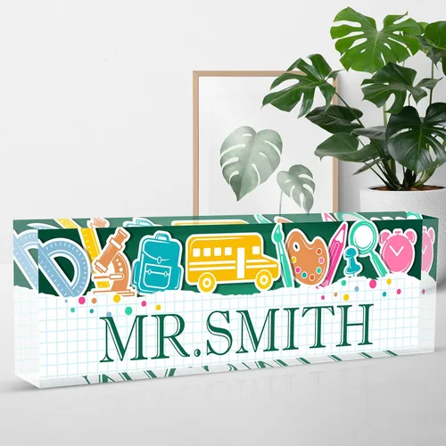 Miniatura 27 de Placa de nombre para escritorio, placa de nombre de escritorio personalizada, regalos para compañeros de trabajo, jefe, profesor, enfermera, regalos