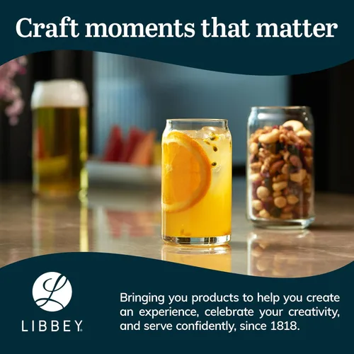 Miniatura 6 de Libbey - Vasos clásicos en forma de latas, 4 unidades, 16 onzas Clásico 4