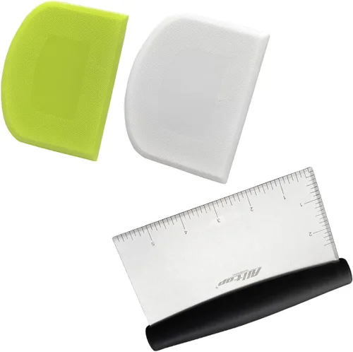 Miniatura 9 de ALLTOP Espátula de cuenco y rascador de banco, herramienta de plástico flexible multiusos para repostería, raspadores de alimentos para masa de pan