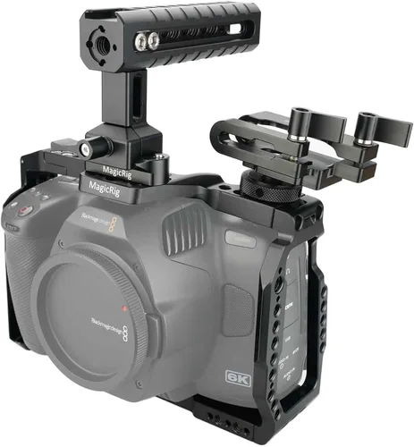 Miniatura 3 de BMPCC 6K Pro y 6K G2 Kit de jaula completa, con mango superior, riel NATO y soporte SSD T5, para cámara de cine Blackmagic Design Pocket 6K Pro y 6K