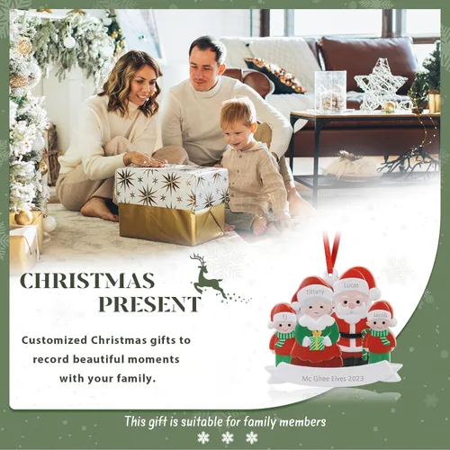 Miniatura 3 de Adornos de Navidad personalizados 2023, adorno familiar con nombre de familia, decoraciones de Navidad para colgar adornos para árbol de Navidad