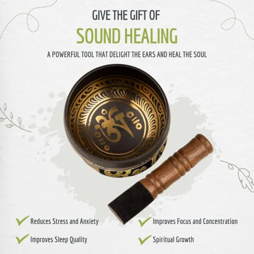 Miniatura 7 de Juego de cuencos tibetanos de 4 pulgadas, hecho a mano en Nepal con estuche de almacenamiento, cuenco de sonido de meditación para sanación