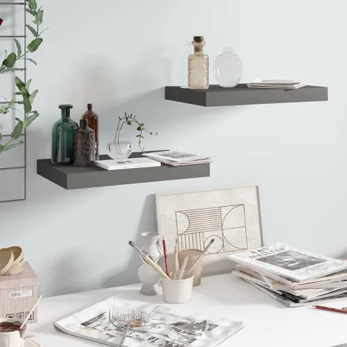 Miniatura 96 de Estantes flotantes de pared, juego de 4 estantes decorativos para montar en la pared, estante colgante con soportes invisibles para decoración