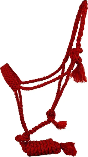 Miniatura 4 de Showman Cinta de nailon tejido halter con correa extraíble de 8 pies