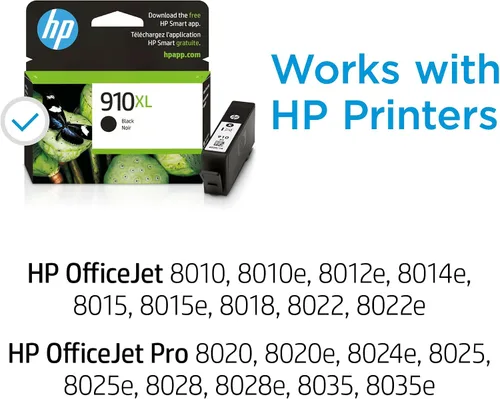 Miniatura 3 de HP Cartucho de tinta negro de alto rendimiento 910XL Funciona con OfficeJet 8010, 8020 Series, OfficeJet Pro 8020, 8030 Series Elegible