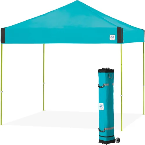 Miniatura 15 de E-Z UP Pyramid Toldo de Refugio Instantáneo Carpa Desplegable, 10' x 10' con Bolsa Rodante Wide-Trax y Juego de 4 Estacas, Azul Real