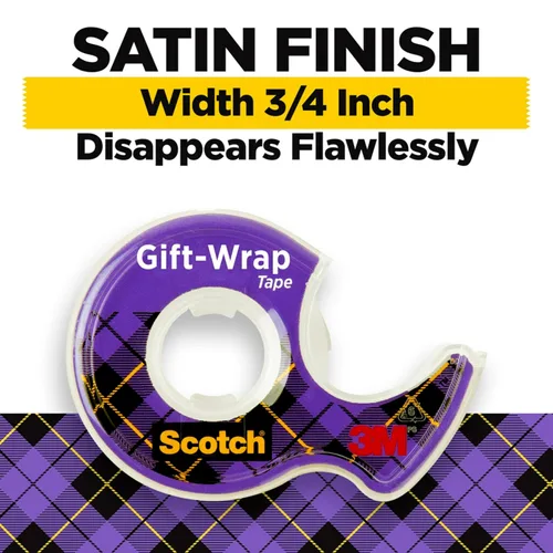 Miniatura 2 de Scotch Cinta para envolver regalo, invisible, 3/4 pulg. x 600 in., 2 rollos de cinta con dispensadores