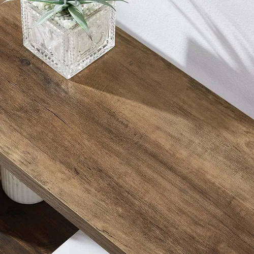 Miniatura 6 de FOLUBAN Estantería de 3 niveles, estantería industrial y estantes para libros, para dormitorio, madera rústica y metal, para oficina, roble