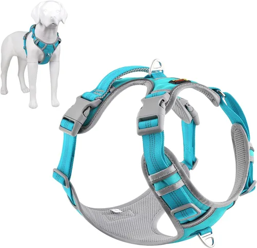 Miniatura 11 de Plutus Pet Arnés para perro sin tirones, liberación en el cuello, arnés reflectante ajustable para perro, asa de fácil control para caminar