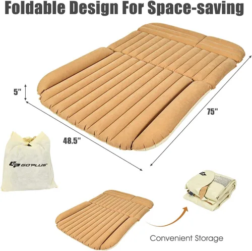 Miniatura 5 de Goplus - Colchón inflable para asiento trasero de auto, incluyen bomba de aire eléctrica, ideal para acampar, viajes o para dormir en casa, inflado